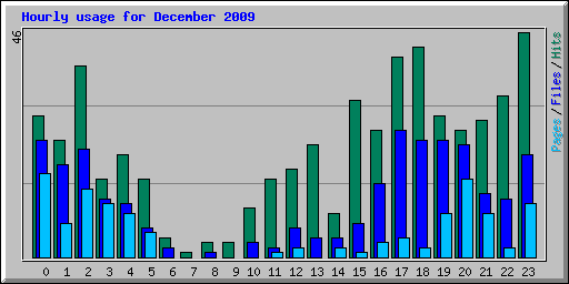 Hourly usage for December 2009