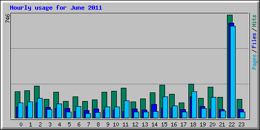 Hourly usage for June 2011