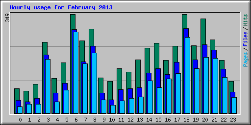 Hourly usage for February 2013
