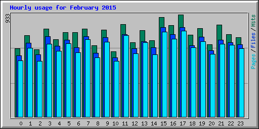 Hourly usage for February 2015