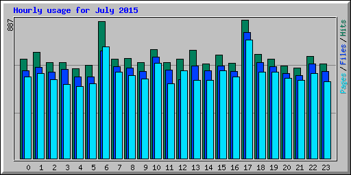 Hourly usage for July 2015