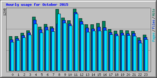 Hourly usage for October 2015