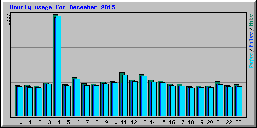 Hourly usage for December 2015