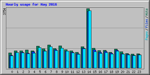 Hourly usage for May 2016