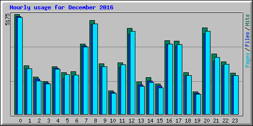 Hourly usage for December 2016