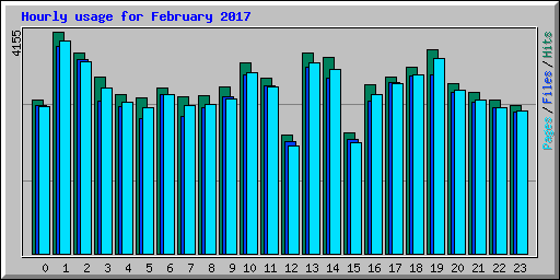 Hourly usage for February 2017