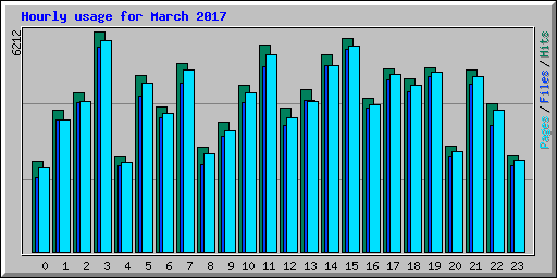 Hourly usage for March 2017